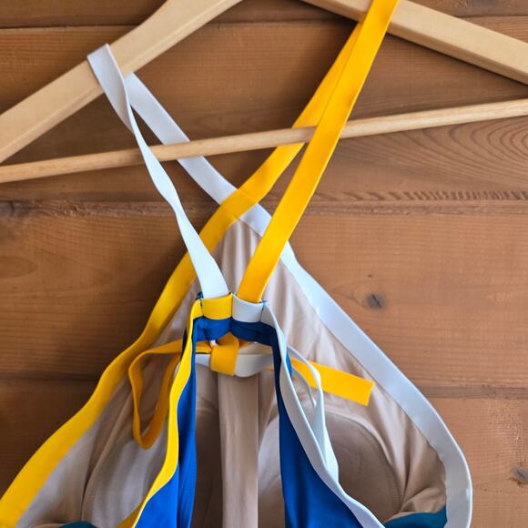 Summersalt One Piece Swimsuit Fused River Pacific Blue 12 Open Back Swim Beach - Picture 6 of 8